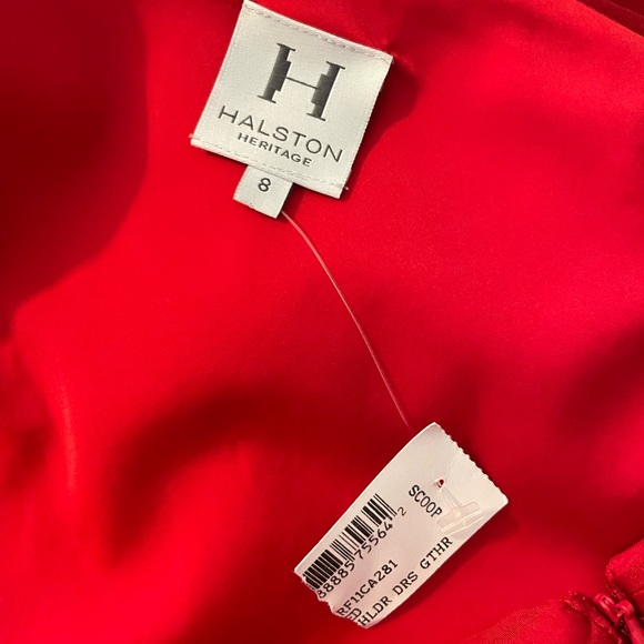 Halston Heritage Red Dress Size 8 NWT - Picture 6 of 8